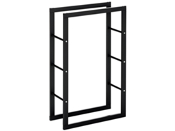 Suporte Para Lenha Em Ferro, Uso Interno E Externo, Com Capacidade De Carga 100 Kg, 60 X 25 X 100 Cm