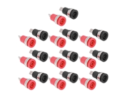 10 Pares De Conectores Banana Rojos Y Negros Niquelados De 4 Mm Para Equipos Electrónicos Industriales.