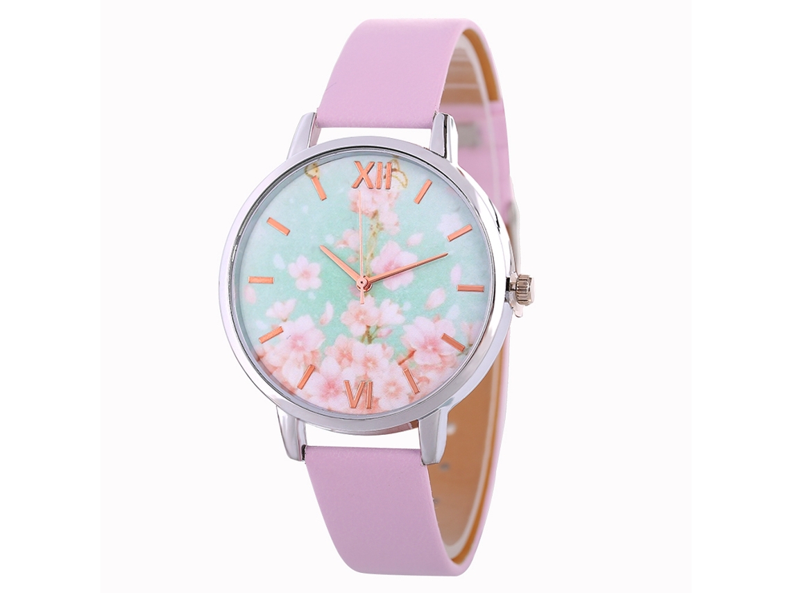 Reloj De Pulsera De Cuarzo Para Mujer Con Correa De Cuero Sintético Leisure Zhoulianfa (rosa)