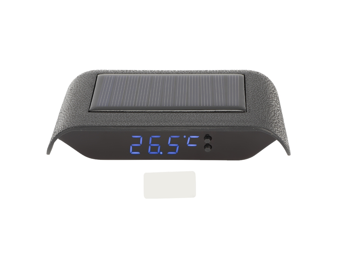 Reloj Solar Digital Led Portátil Para Coche, Azul, Accesorio Decorativo De Abs.