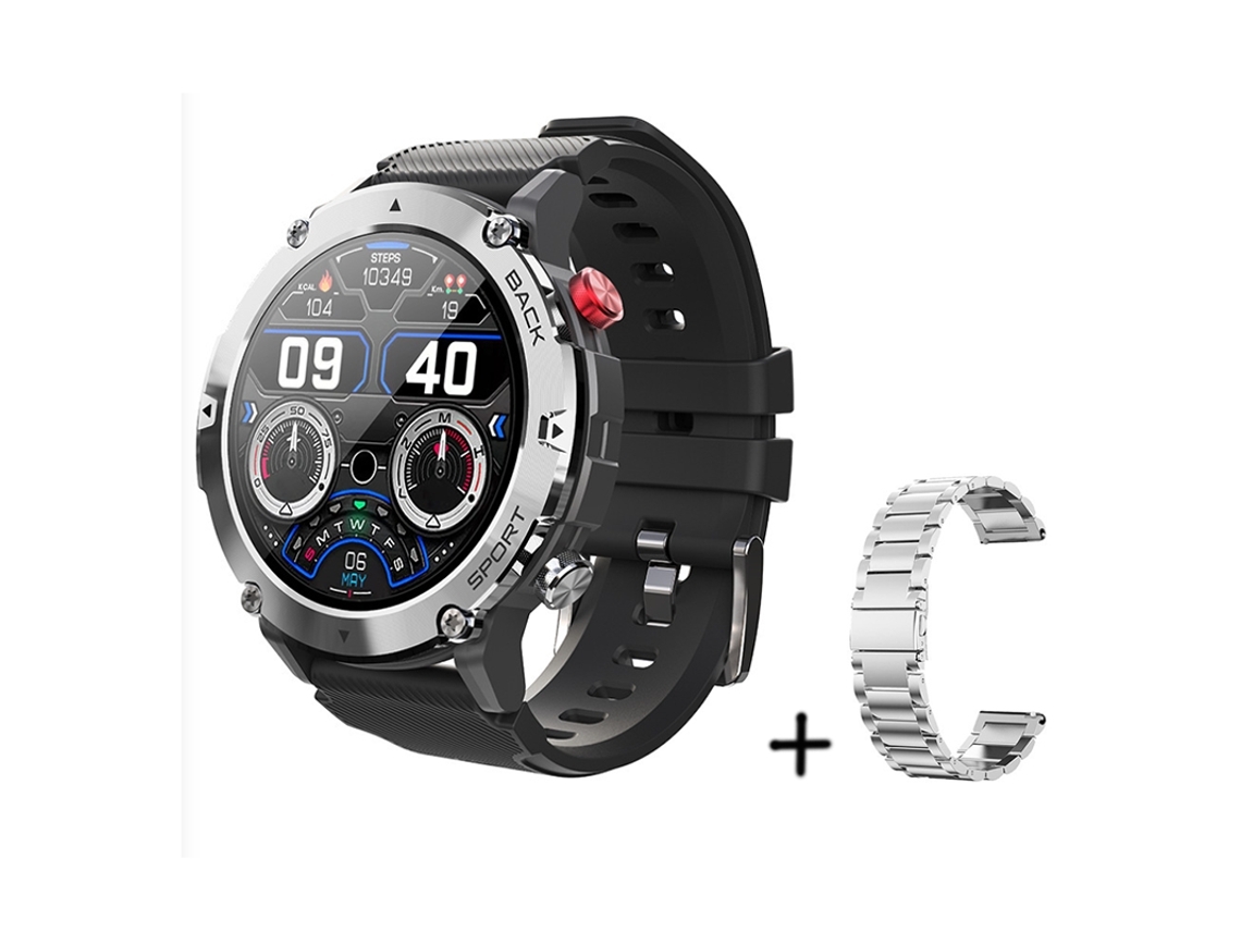 Reloj Inteligente con Llamadas Bluetooth Reproducción de Música y Funciones Deportes al Aire Libre Negro YEMAESRE
