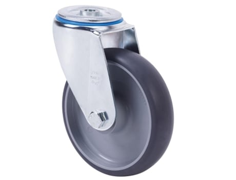 Rueda giratora agujero m12 20zvl100-pgzn poliamix-goma gris inyect.eje liso ALEX