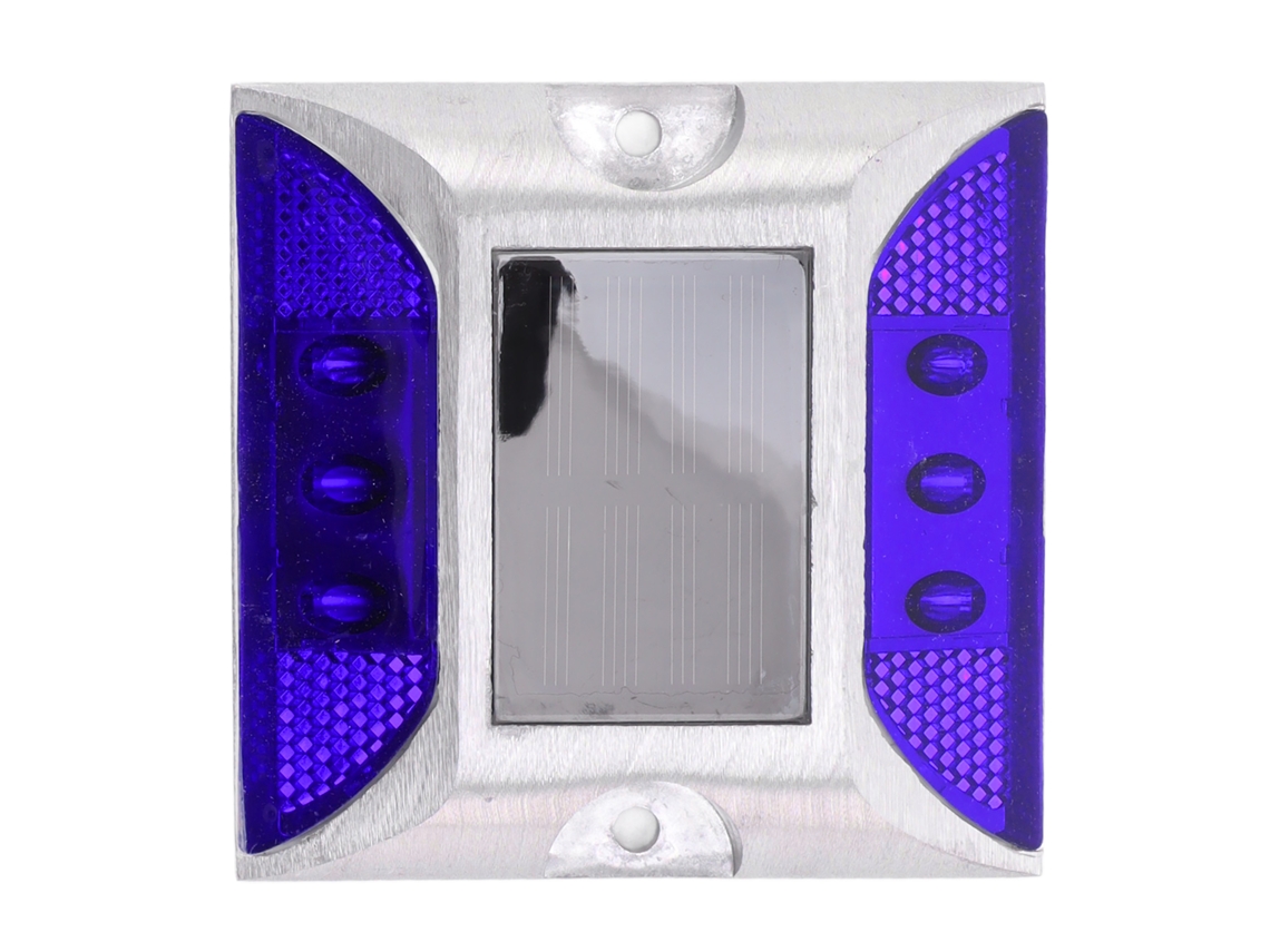 2026-luz De Terraza Solar 6led De Energía Solar Para Entrada Carretera Lámpara Reflectiva Doble Lado Azul