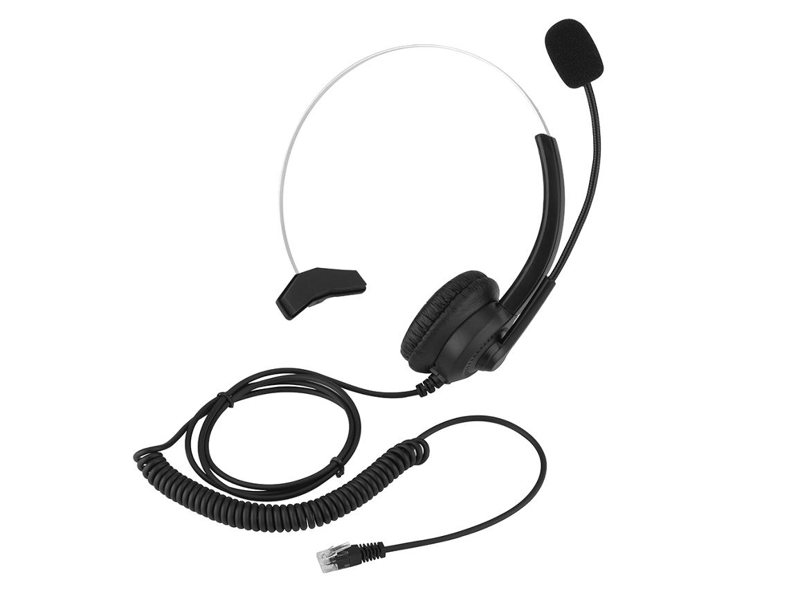 Auriculares Cómodos Para Centros De Llamadas Con Cancelación De Ruido Y Conector De Cristal De 2,5 Mm.