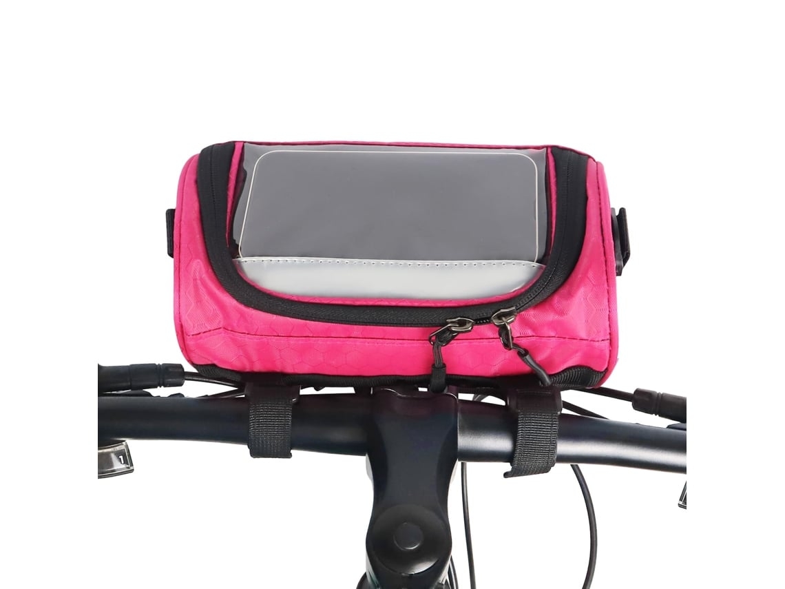 Bolsa para manillar de bicicleta, correa de hombro ajustable y extraíble, bolsa de almacenamiento frontal impermeable para bicicleta con malla Gusshious
