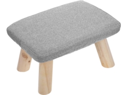 Reposapiés de madera maciza natural, 35 x 25 x 20 cm SFUSHOS