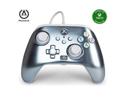 Controlador con cable actualizado para Xbox Series Xs Gamepad Ice Silver Metallic POWER A