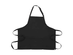 Delantal De Restaurante, Delantal De Cocina Con 3 Bolsillos, De Poliéster Y Algodón, Negro