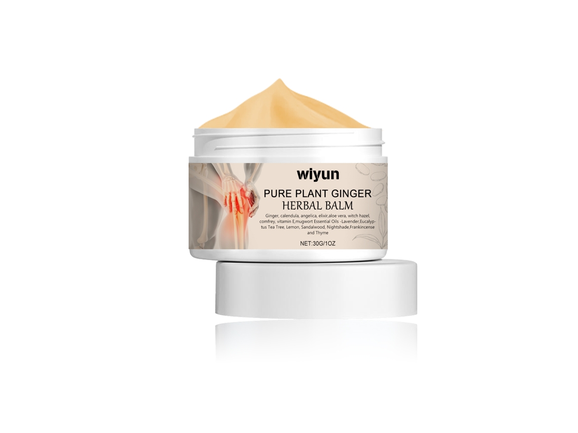 Ungüento de jengibre para el alivio rápido del dolor muscular.
