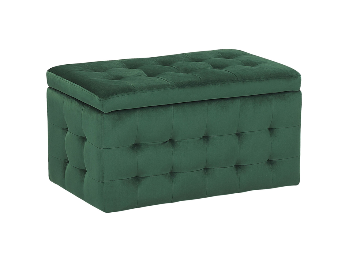 Otomana BELIANI Michigan de Terciopelo Verde 72x42x40