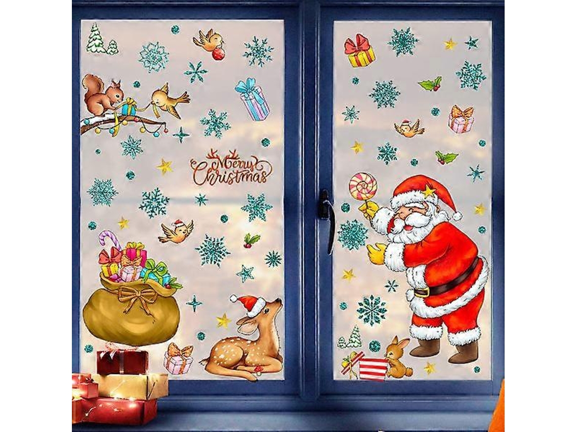 Adhesivos de pared navideños, adhesivos de pared arcoíris, adhesivos de pared para ventanas