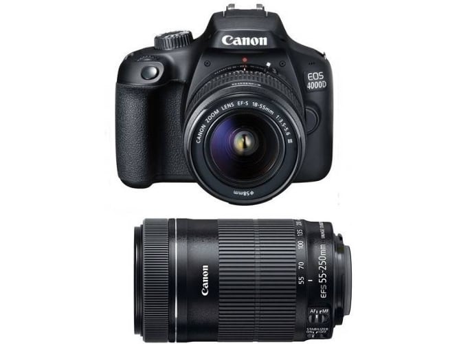 Kit Cámara Réflex CANON EOS 4000DEF-S 18-55 MM F3.5-5.6 III + EF-S 55-250mm F4-5.6 IS STM