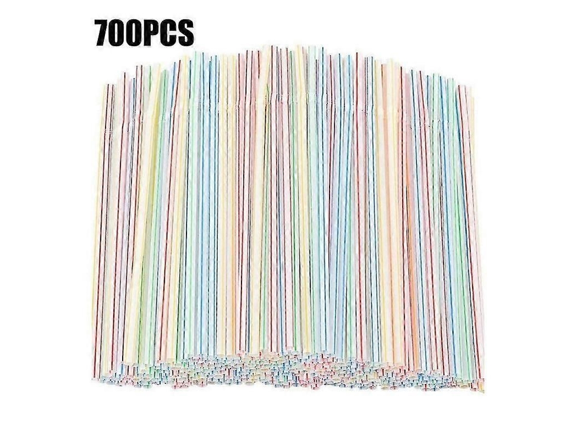 700 Palillos De Plástico Desechables, Flexibles Y Coloridos Para Bebidas, Ideales Para Banquetes Y Bares.