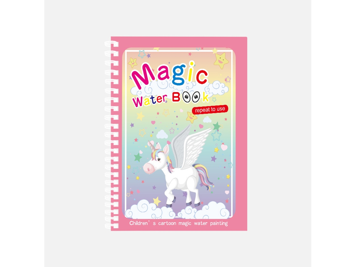 (pegaso + Bolígrafo) Libro Para Colorear Reutilizable Montessori Con Acuarela Mágica