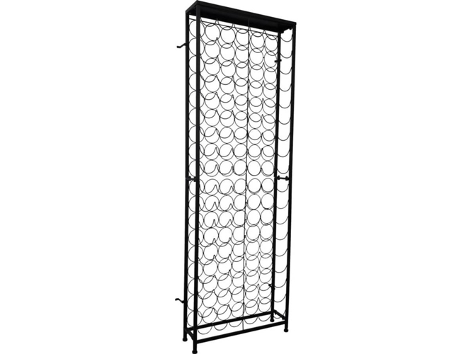 Botellero Para Vinos 108 soporte vertical vidaxl metal de negro almacenaje