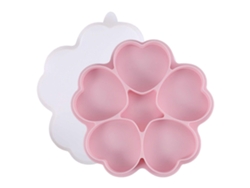 Molde de silicona para tostadas con 5 cavidades, bandeja antiadherente, molde para panecillos, molde de silicona para hamburguesas, color rosa