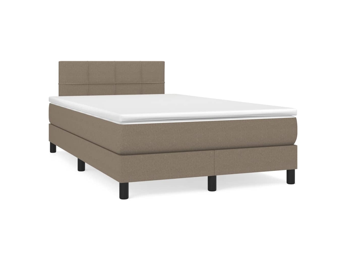 Maison Exclusive - Cama Box Spring Con Colchón Tela Gris Taupe 120x200 Cm