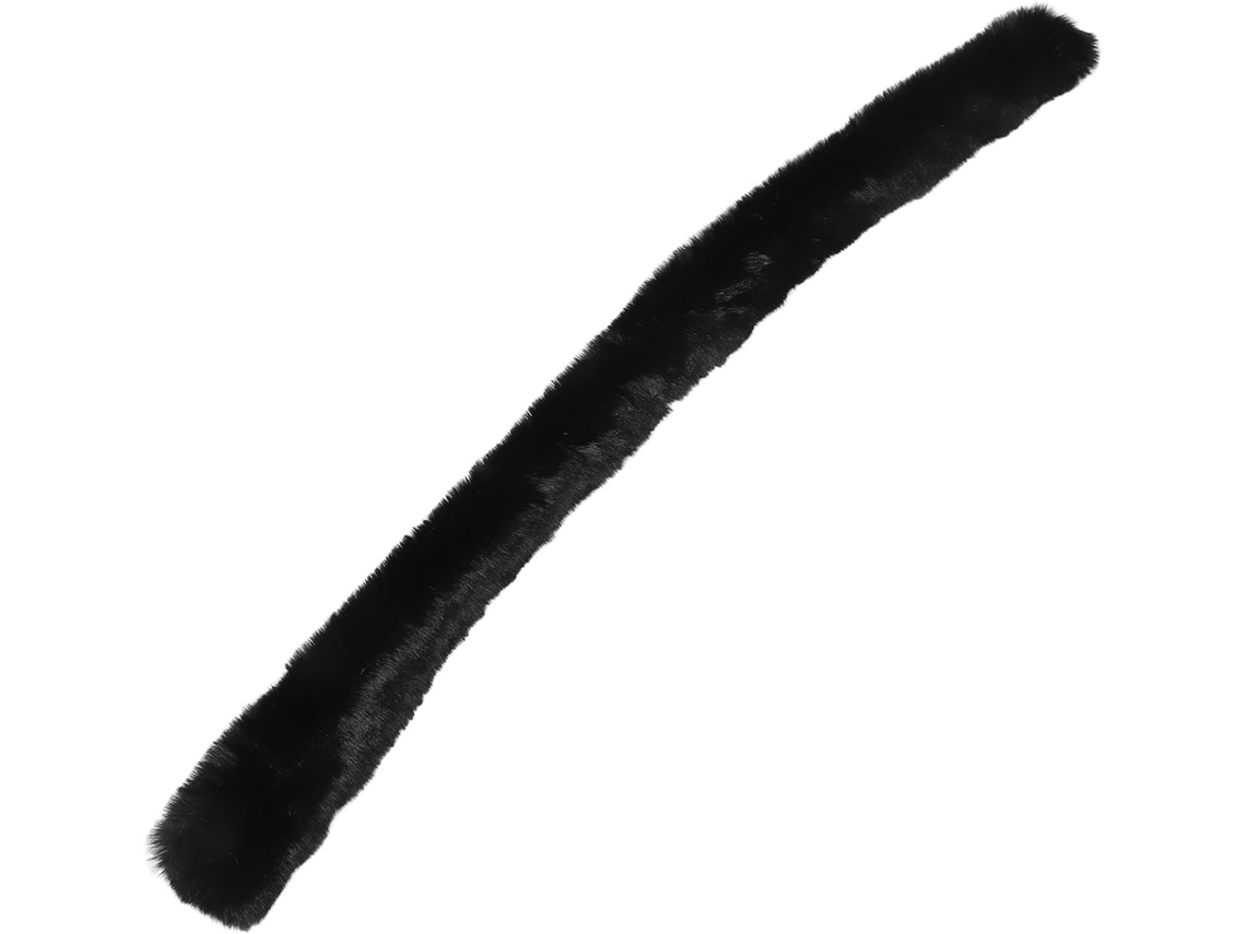 Bufanda Larga De Piel Sintética Ciieeo, Suave Y Cálida, Color Negro, Accesorio De Invierno Versátil Para Mujer.