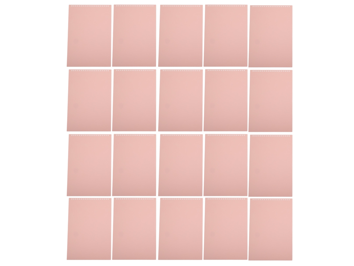 20 Capas De Folha A4 Com 20 Furos Coloridas Desmontáveis Impermeáveis Rosa