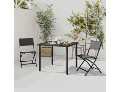 Conjunto 3 de comedor de jardín VIDAXL acero