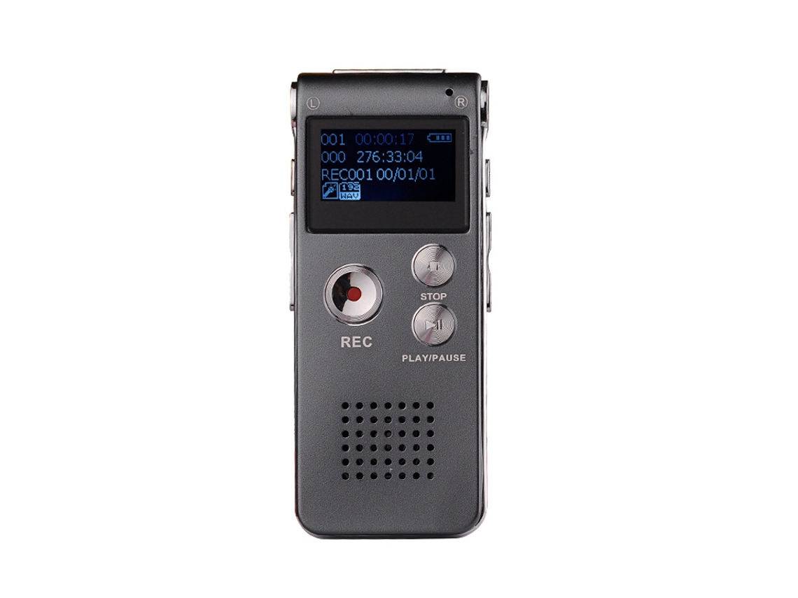 Grabadora De Voz Digital De 8gb Con Grabación Inteligente, Reproductor Mp3 Y Reproducción Externa Negro