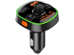 Transmisor de FM YIZHOOD BC52 Bluetooth Car Hi-Fi Wireless con RGB Light QC3.0 Carga rápida Manos libres Llamada negro