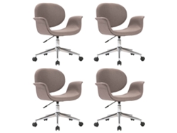 Maison Exclusive - Sillas De Comedor Giratorias 4 Unidades Tela Color Gris Taupe