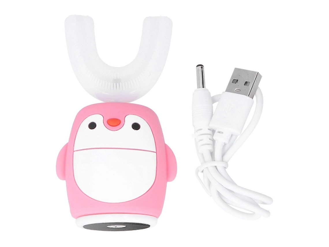 Cepillo de dientes eléctrico GOKOCO con diseño de dibujos animados para niños, con forma de U, herramienta de higiene bucal (azul)