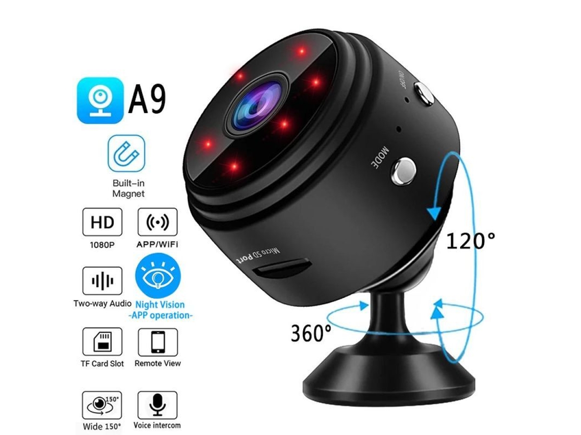 Minicámara De Seguridad Ip Inalámbrica Hd 1080p Con Visión Nocturna Y Detección De Movimiento. Compatible Con Tarjeta Tf.