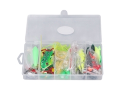 Kit De Señuelos De Pesca De 101 Piezas, Señuelos De Rana Blandos Y Duros Para Todos Los Tamaños Con Caja De Almacenamiento.