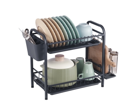 Vevor Soporte para Utensilios de Cocina, Escurreplatos de 2 Niveles para Secar Platos