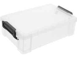 Caja De Almacenamiento Transparente Grande Solustre Con Tapa Y Cubierta Antipolvo, Apilable, Fabricada En Pp Con Panel