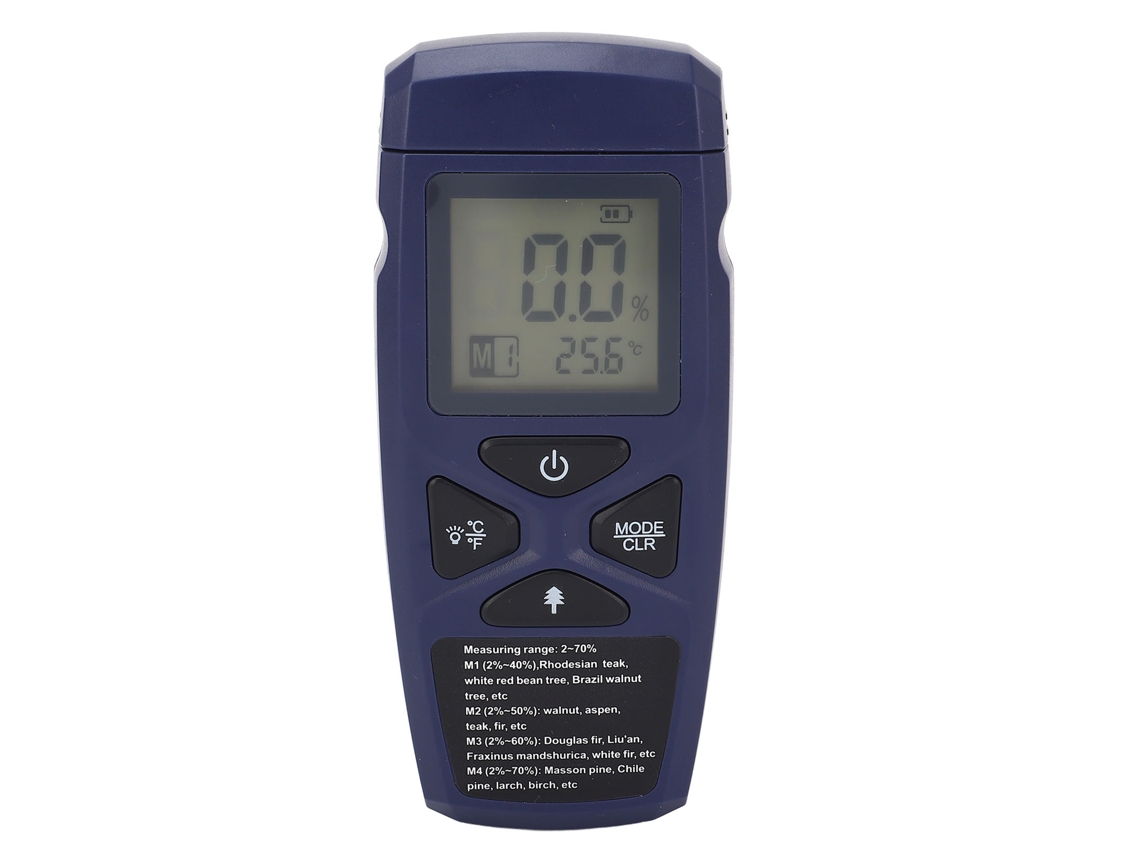 Medidor Digital De Humedad Con Pantalla Iluminada Y Almacenamiento De Datos Para Madera Y Paredes.