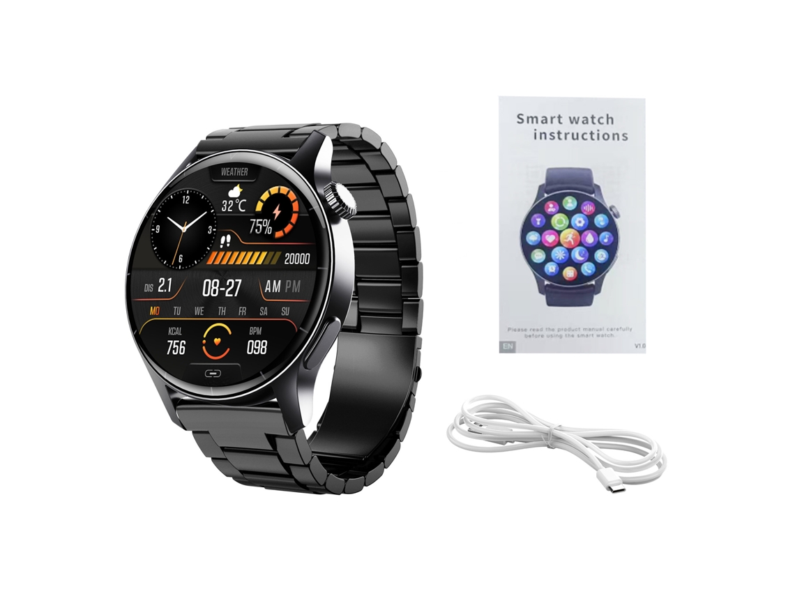 Reloj Inteligente Con Pantalla Táctil Hd De 1.35" Llamadas Bt Rastreador De Fitness Monitoreo De Salud