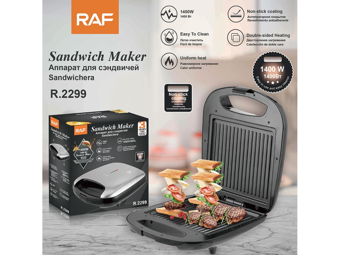 Sandwichera calefactable de doble cara, estándar europeo, multifuncional para tostadas, gofres y panqueques rayados. Mdug
