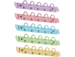 Juego de 5 carpetas de anillas metálicas, resistentes y coloridas, ideales para organizar cuadernos - Gokoco