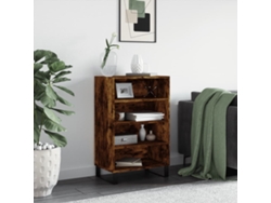 Aparador Alto Madera De Ingeniería Roble Ahumado 57x35x90 Cm