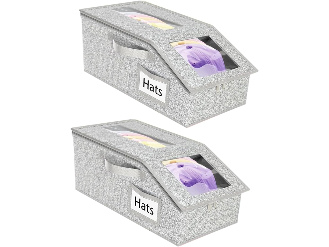 Organizador De Gorras | Almacenamiento Apilable Para Gorras Y Sombreros, 2 Soportes A Prueba De Polv