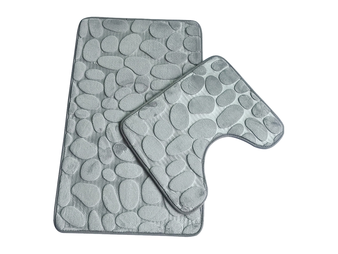 Alfombra De Baño Antideslizante (50x80cm) Y Funda Para Asiento De Inodoro (50x40cm), Lavable.
