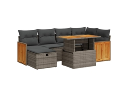 Conjunto 8 De Sofá De Jardín VIDAXL Gris Poli Ratán