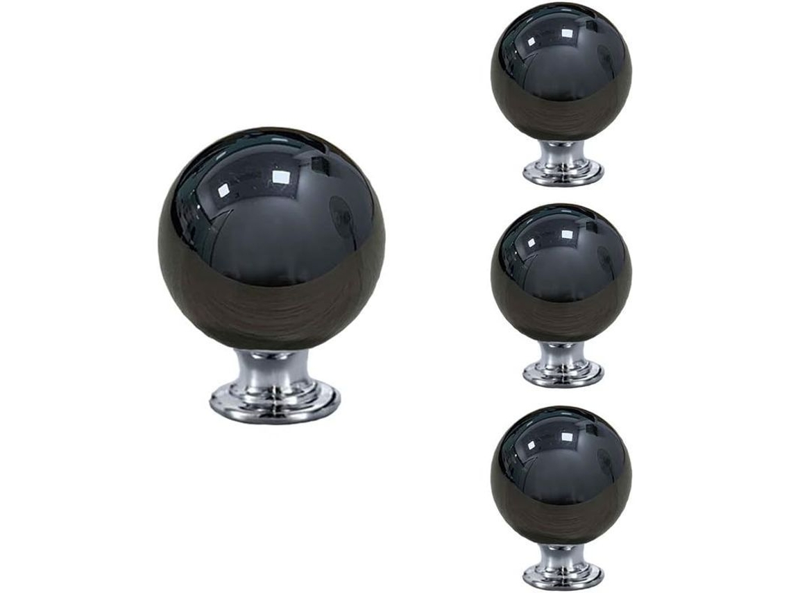 Juego De 4 Tiradores Redondos De Cerámica Negra Para Cajones Con Asas Para Muebles, 28 Mm, Fácil Instalación.