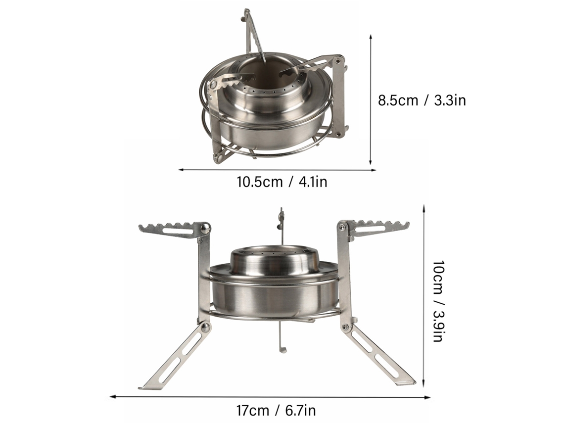 Hornilla De Alcohol Para Exteriores Con Soporte Plegable De Acero Inoxidable, Portátil, Ligera, Para Acampar, Picnics Y Cocinar Al Aire Libre.