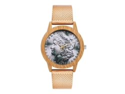 Reloj De Cuarzo Con Correa De Silicona, Dial Redondo Grande, Unisex Casual (oro Rosa)