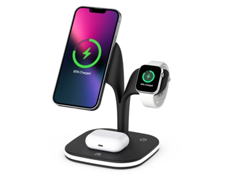 BISBISOUS Ud22 Estación de Carga Magnética Inalámbrica 3 en 1 para Iphone Apple Watch Airpods Negro