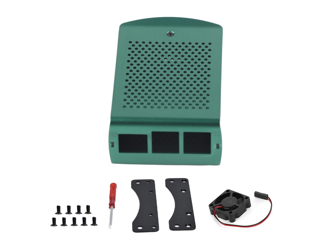 2026velora - Carcasa protectora de aluminio para Raspberry Pi 2 3 B+ con ventilador y accesorios de montaje.