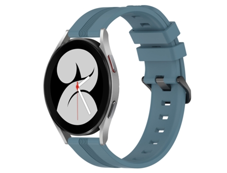 Correa de reloj inteligente para Samsung Galaxy Watch4 40 mm 20 mm Correa de reloj Slicone a rayas cóncavas (Rock Cyan)