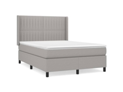 Maison Exclusive - Cama Box Spring Con Colchón Tela Gris Claro 140x200 Cm