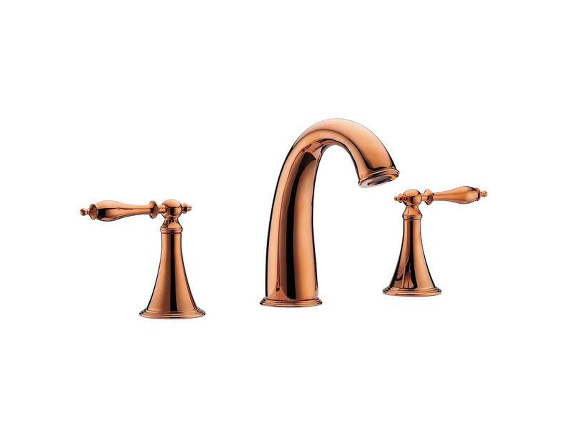 Grifo De Lavabo Con Repisa 045 Rosa Dorado Colección Pénée