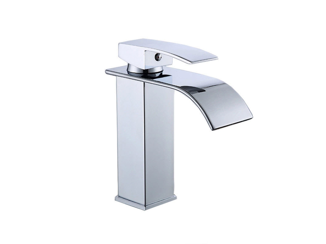 Grifo de latón tipo cascada, agua fría y caliente, acabado cromado MDUG