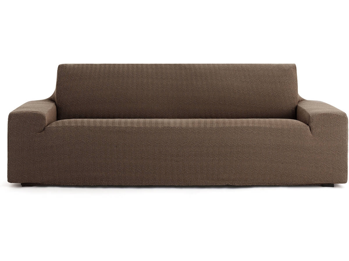 Funda de Sofá 2 Plazas EYSA Premium Jaz Tejido Multielástico (200 x 70 x 120 cm - Poliéster y Algodón - Marrón)